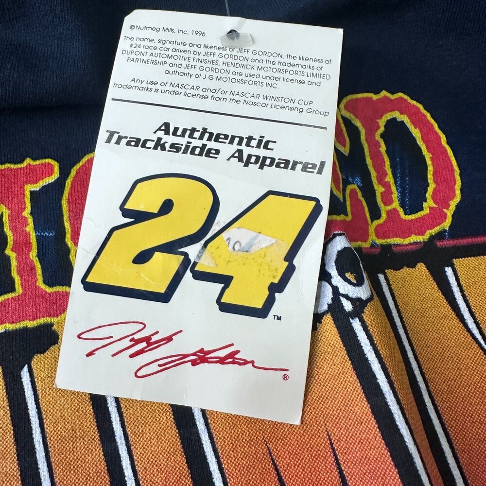 Vintage Chase‎ Authentics Jeff Gordon NASCAR T-Shirt Blue Men’s Large 1999 New - Picture 7 of 12